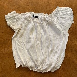 Brandy Melville White Off The Shoulder Crop Top